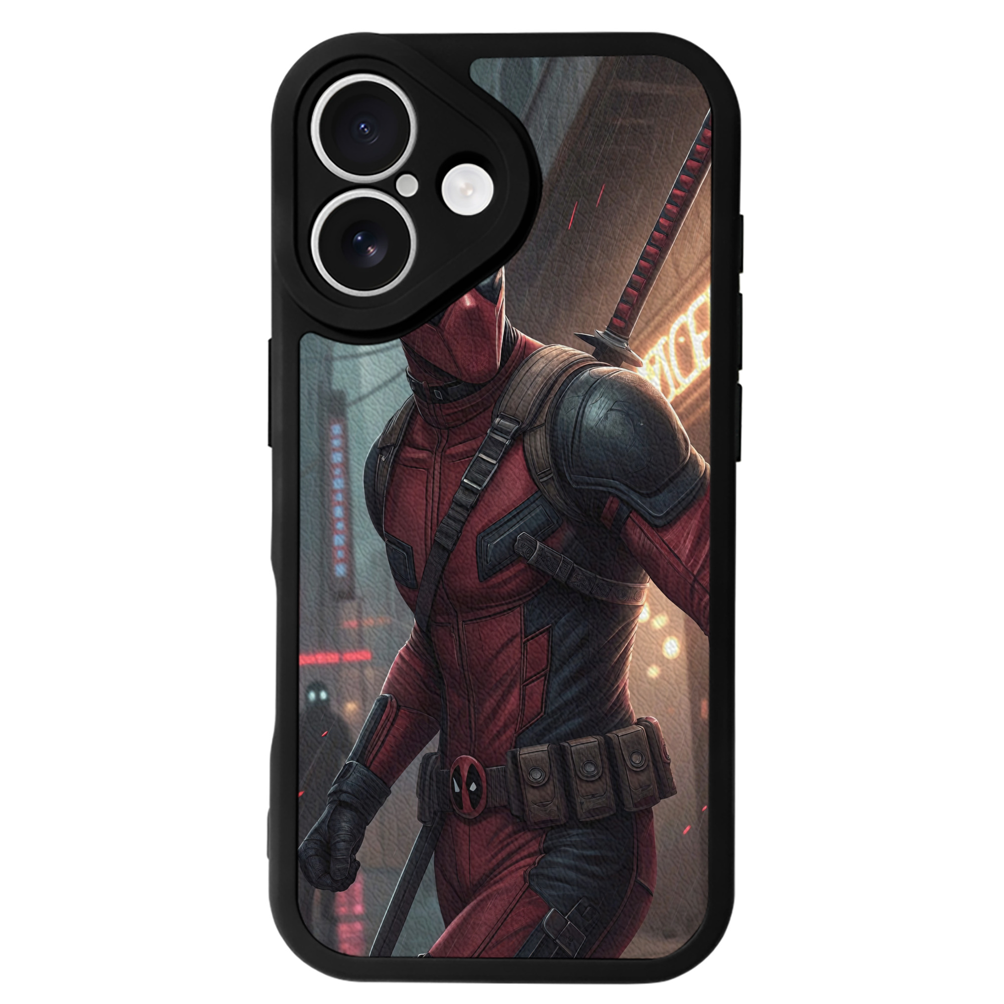 （画像用） Deadpool デッドプール 【iPhone 16シリーズ対応】シリコンスマホケース（レザー調） 材質：シリコン